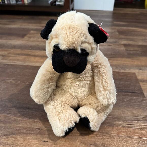 Aurora Sluuumpy Da Pug 8" Plush Stuffed Animal Toy Soft Tan Black Dog 16967 READ - Picture 1 of 10